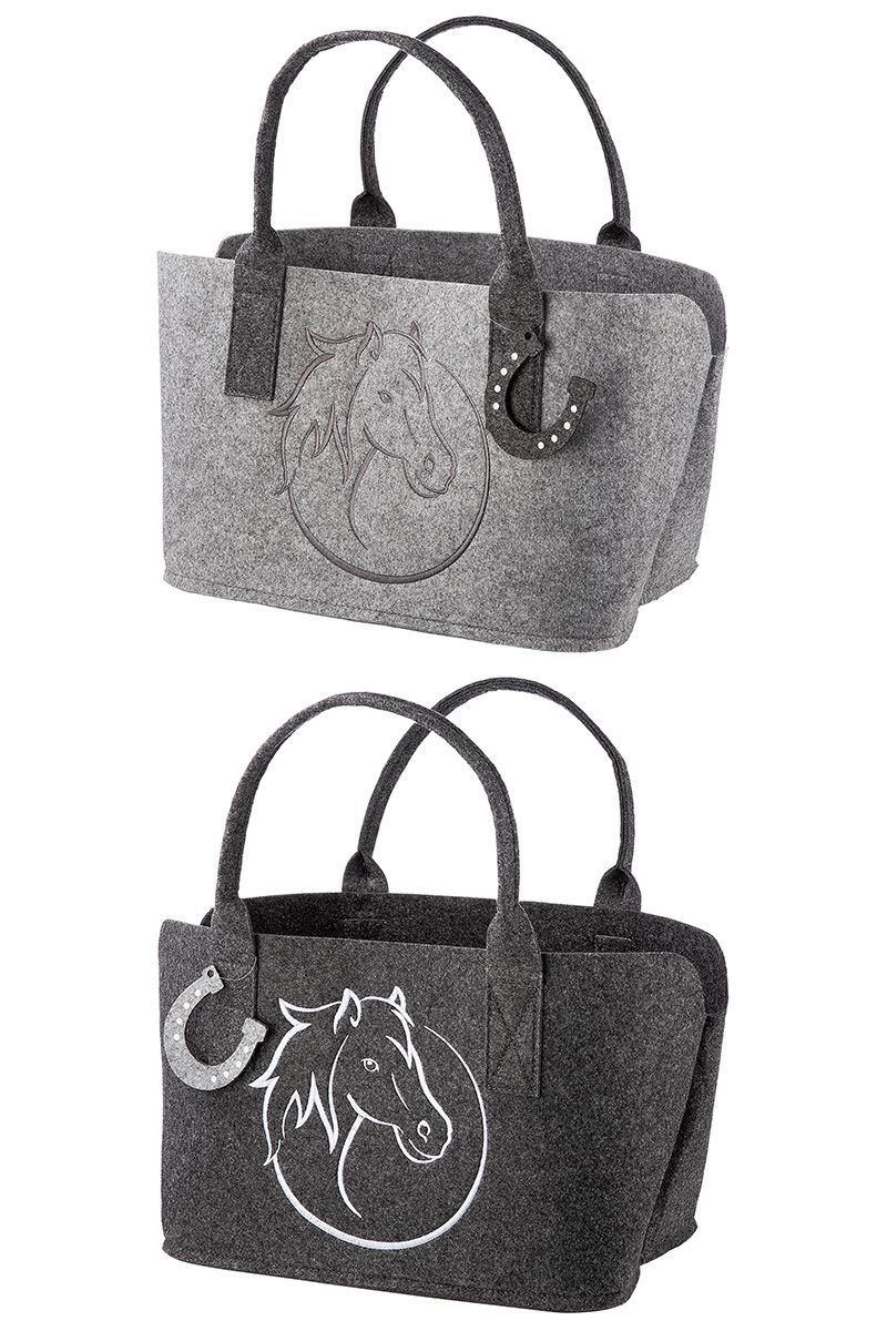 Felt bag tote bag horse head shopper tote bag, handbag, horse lover
