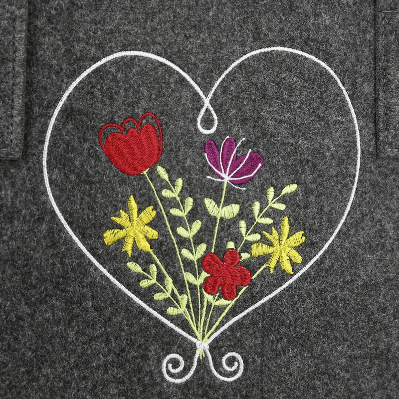 Vilten tas bloemenweide hart boodschappentas tote tas, handtas, boodschappentas