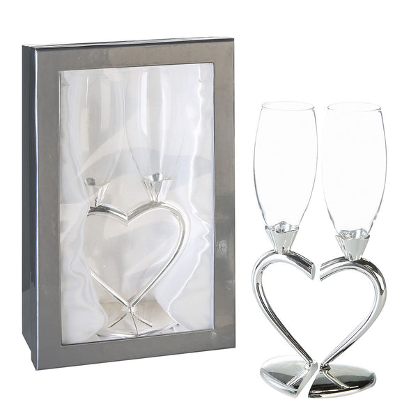 Set van 2 champagneglas champagneglas Love Valentijnsdag cadeau-idee