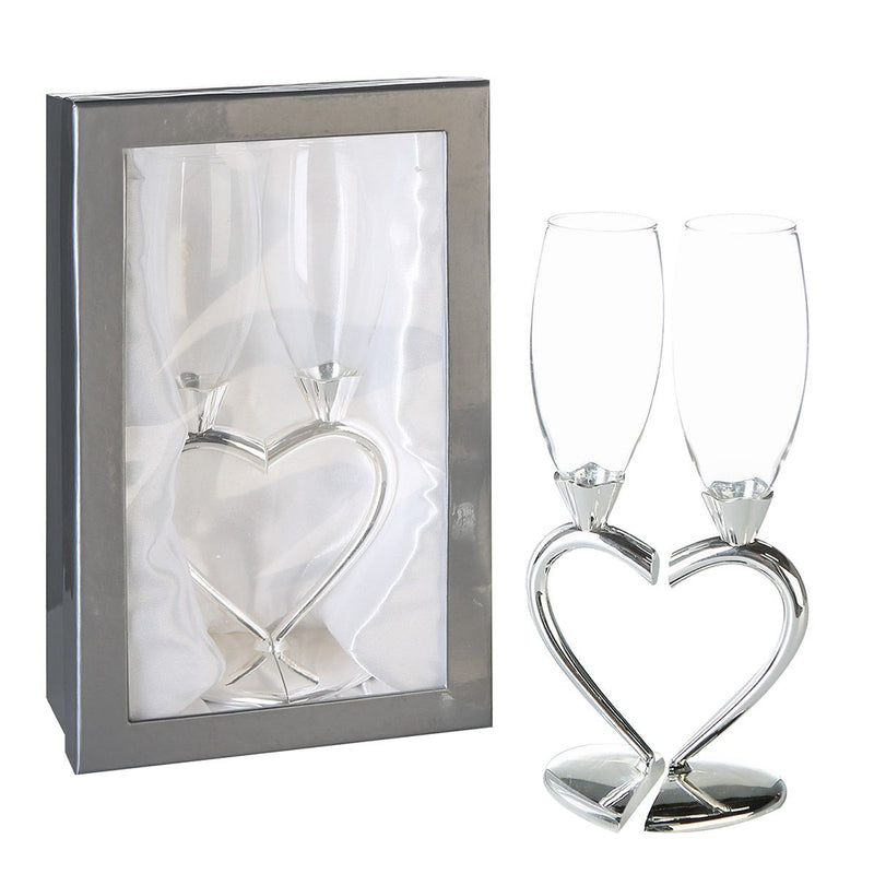 Set van 2 champagneglas champagneglas Love Valentijnsdag cadeau-idee