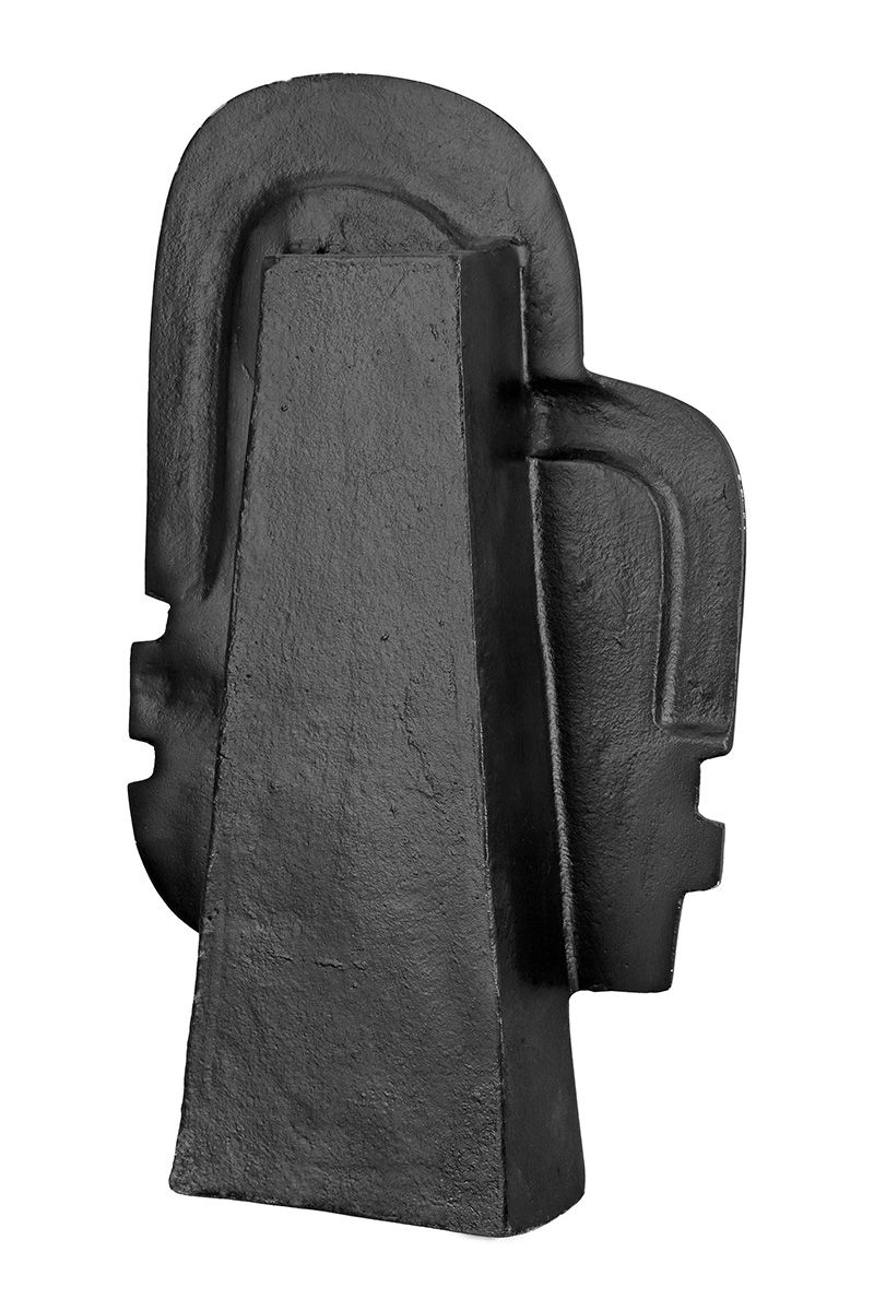 Face - The decorative aluminum vase with 2 faces in black/gold