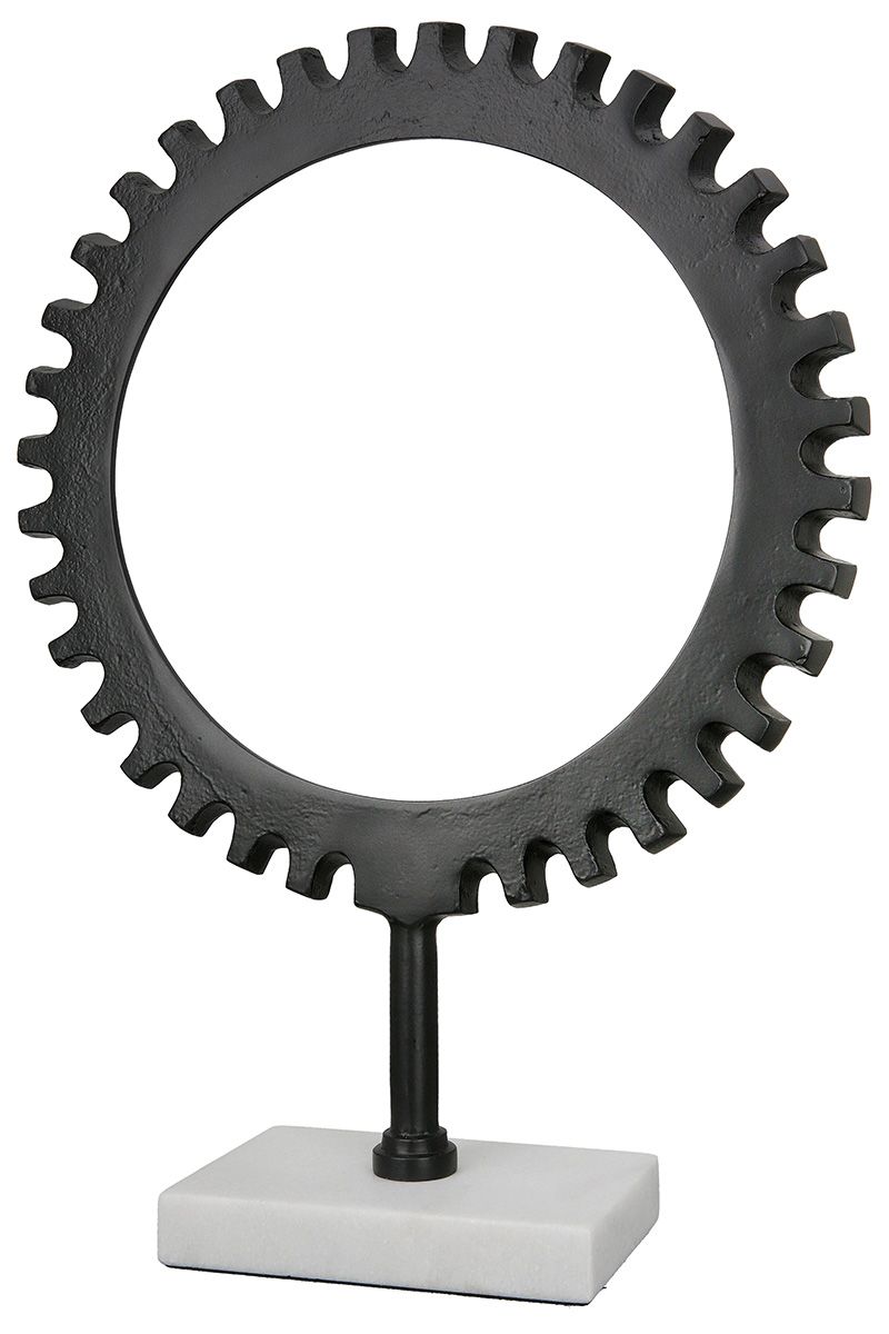 Sculpture "Wheel" black on marble aluminum base