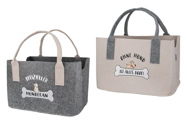 Vilten tas hond fan boodschappentas draagtas, handtas, cadeau, boodschappentas, hond breedte 40cm voelde actief