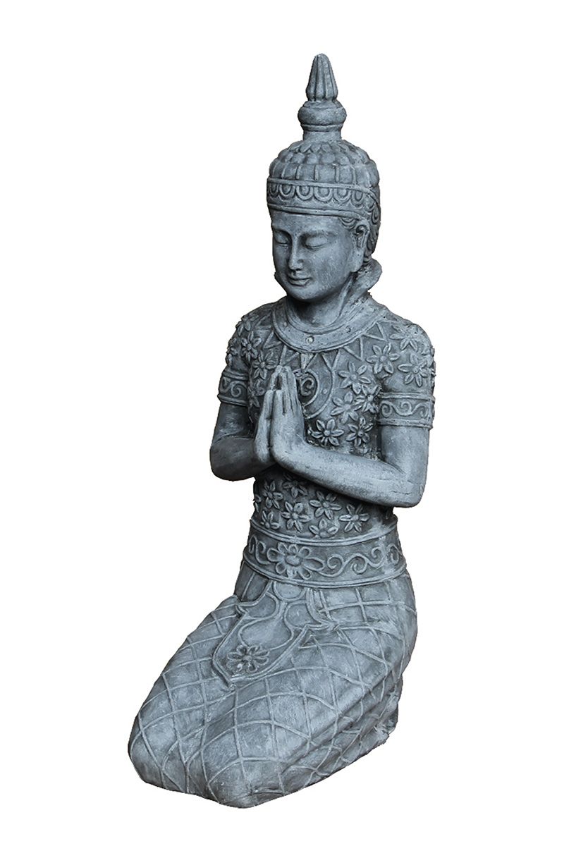 Beton Buddha knieend Bigio für innen & Außenbereich betongrau