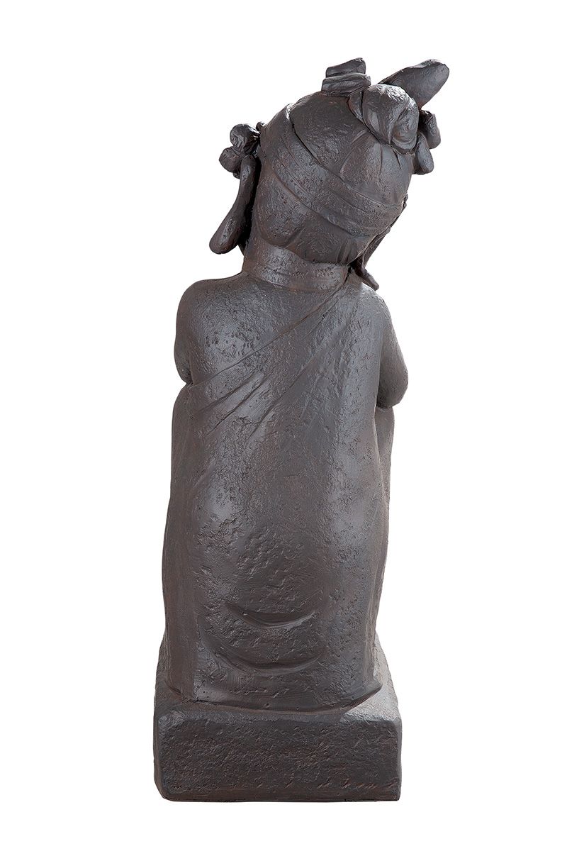 Buddha Gartenstatue 'Calma' in Dunkelbraun für Außenbereich