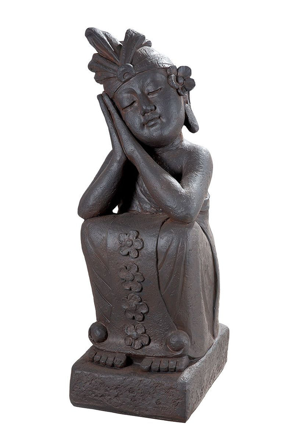 Buddha auf Sockel Calma  rechtsschauend Höhe 70cm für Außenbereich