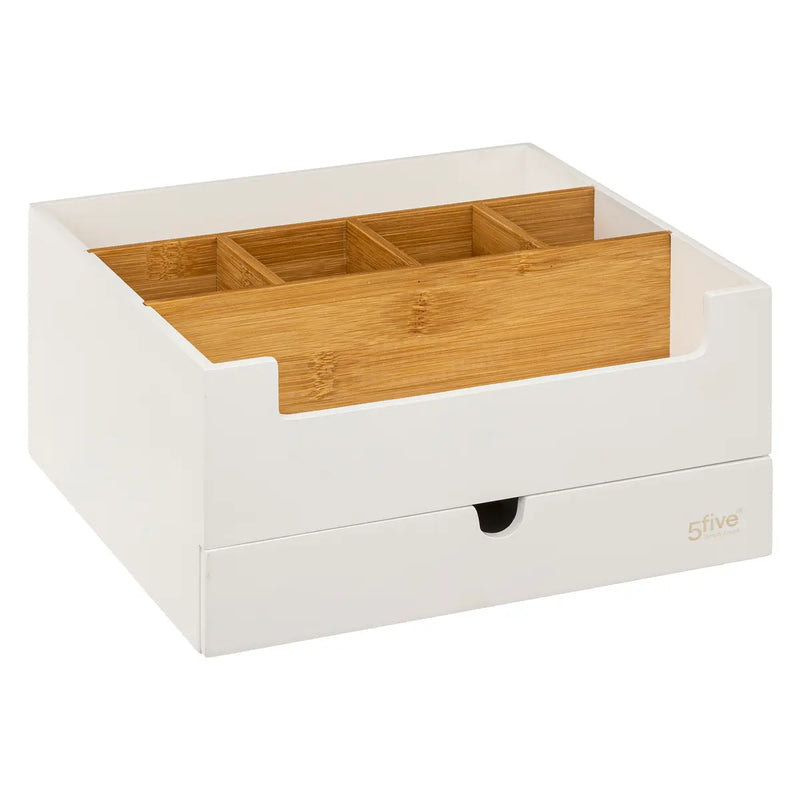 Natureo 1 Drawer Organizer - Handcrafted bamboo wood organizer for a clean and organized work environment