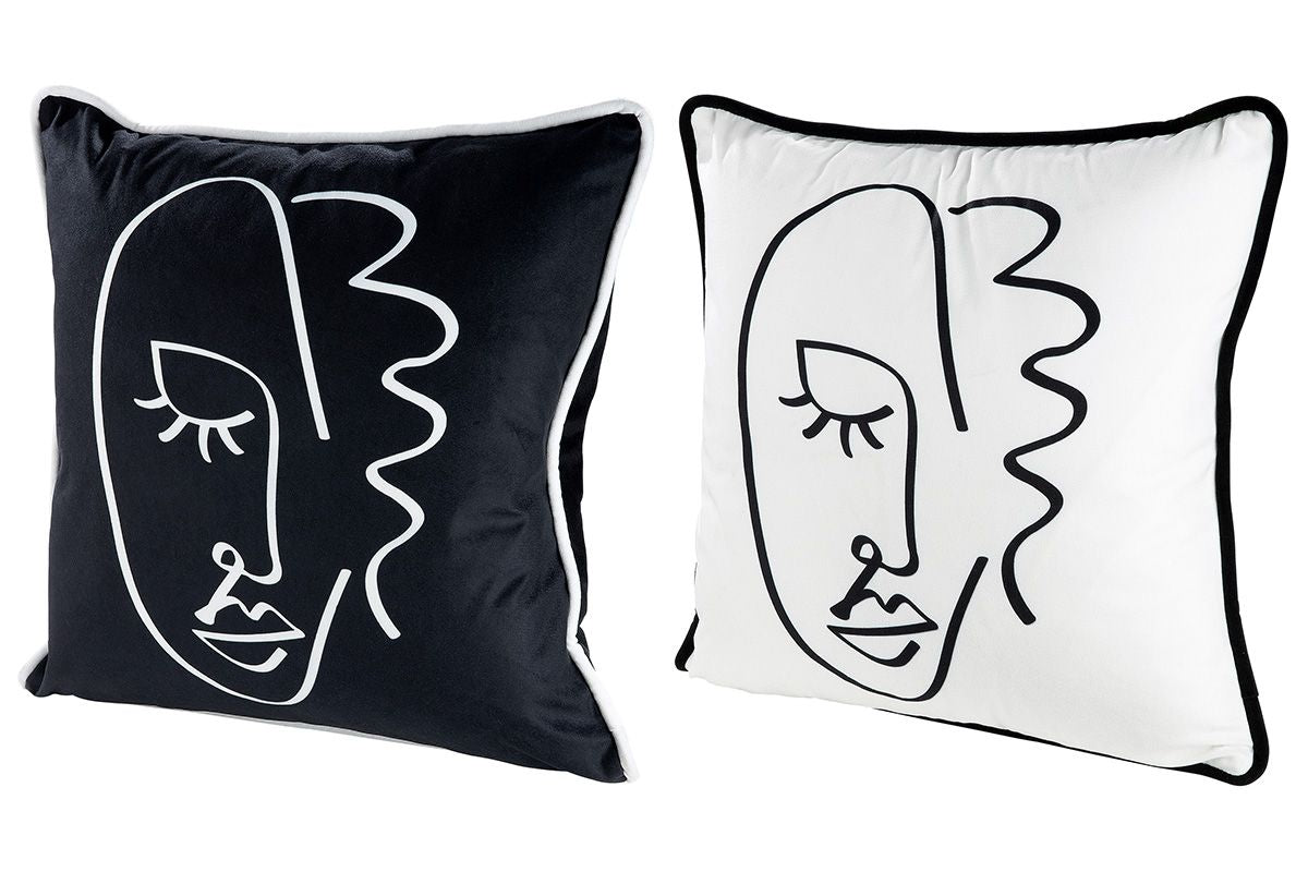 Fabric cushion Visione black white 45x45