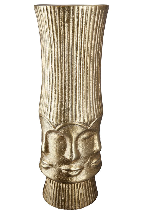 Deko Vase "Face" goldfarben - einzigartiges Design aus mehreren Gesichtern