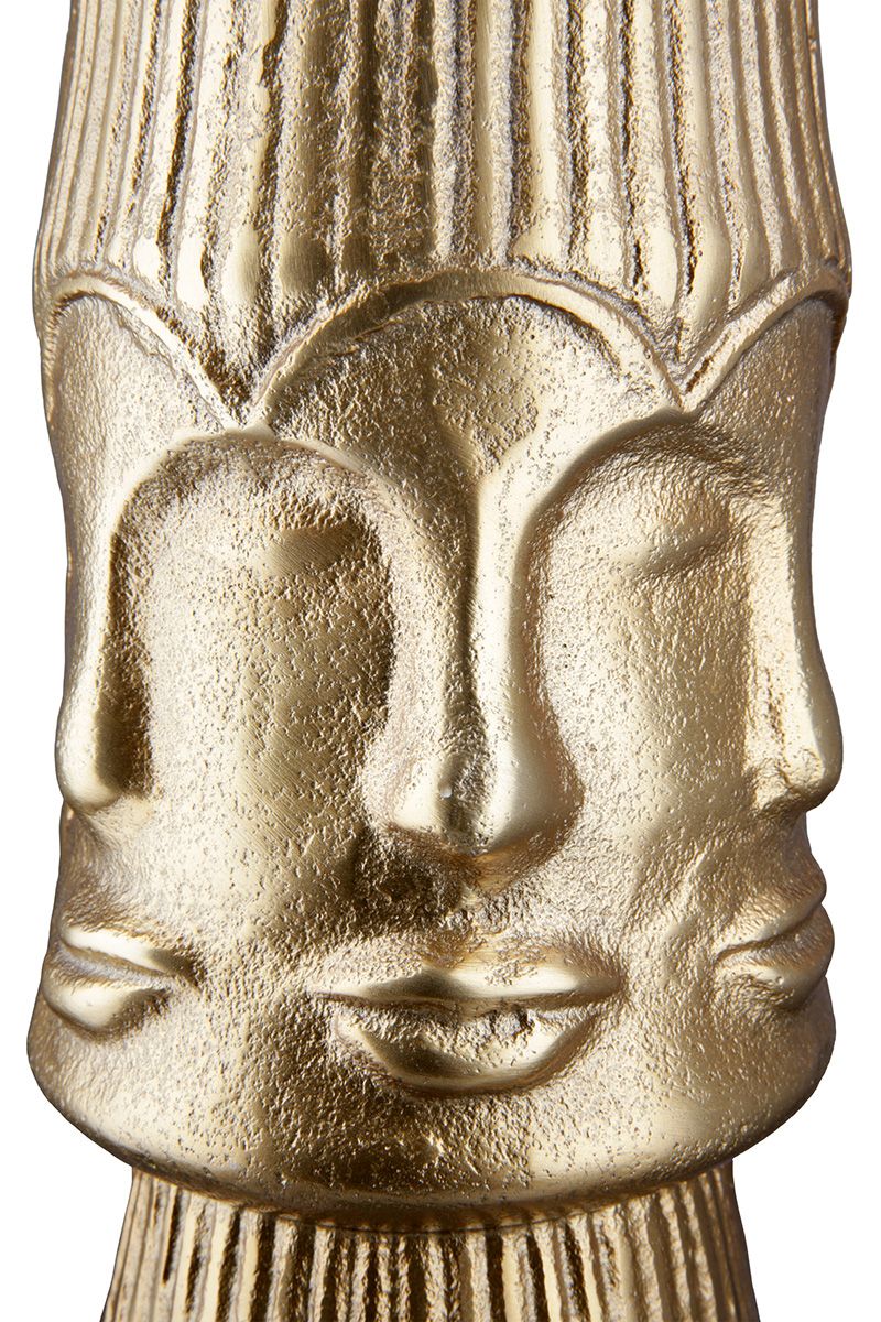 Decorative vase "Face" gold-colored - unique design with multiple faces