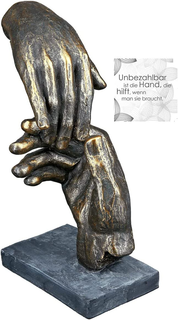 Casablanca Deko Skulptur helfende Hand - aus Poly mit Spruchanhänger Geschenk und Dekoration Höhe 21 cm