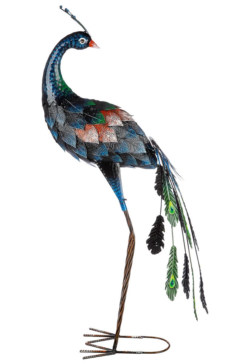 Metall Pfau Gartendekoration Höhe 78cm