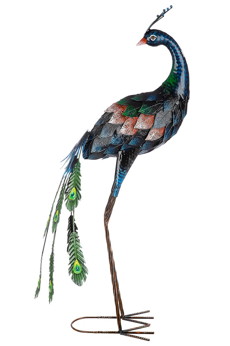 Metall Pfau Gartendekoration Höhe 78cm