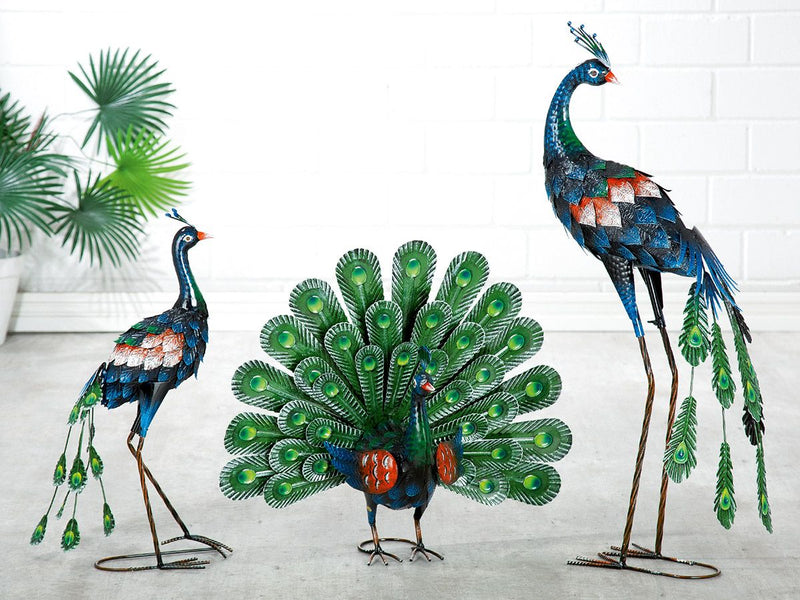 Metall Pfau Gartendekoration Höhe 78cm