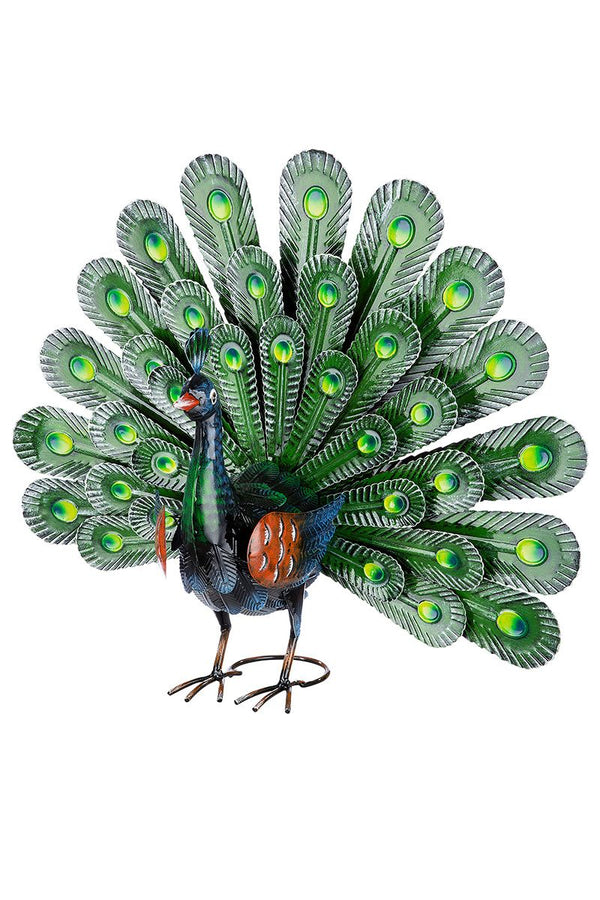 Metall Pfau Fächer Gartendekoration Höhe 51cm