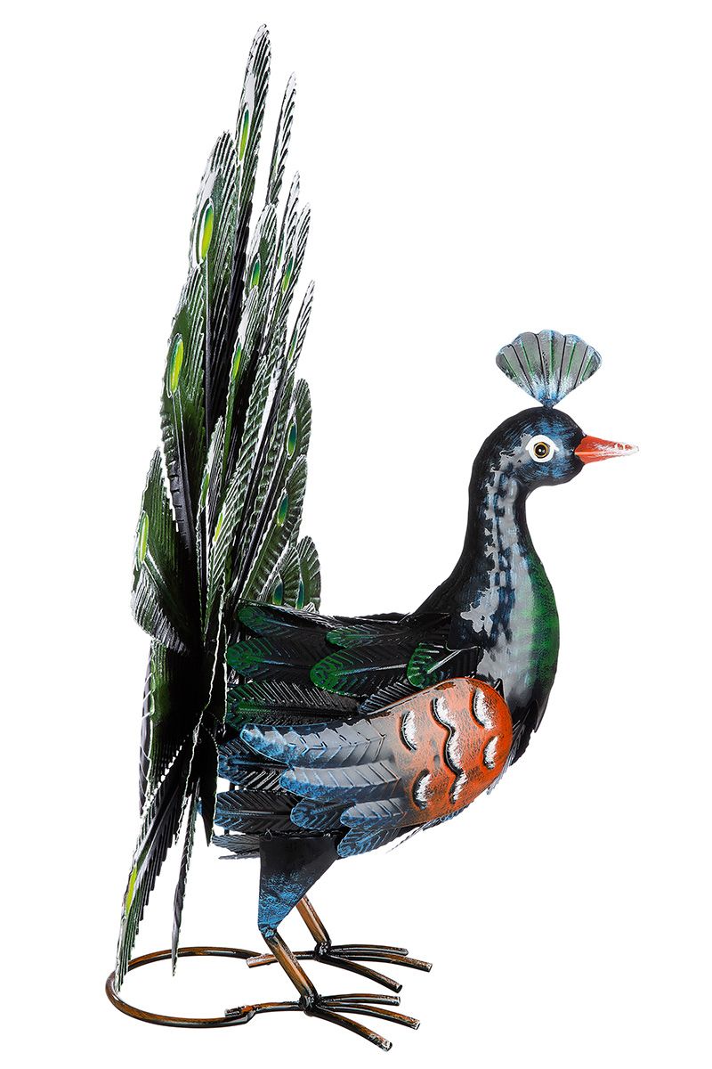 Metall Pfau Fächer Gartendekoration Höhe 51cm