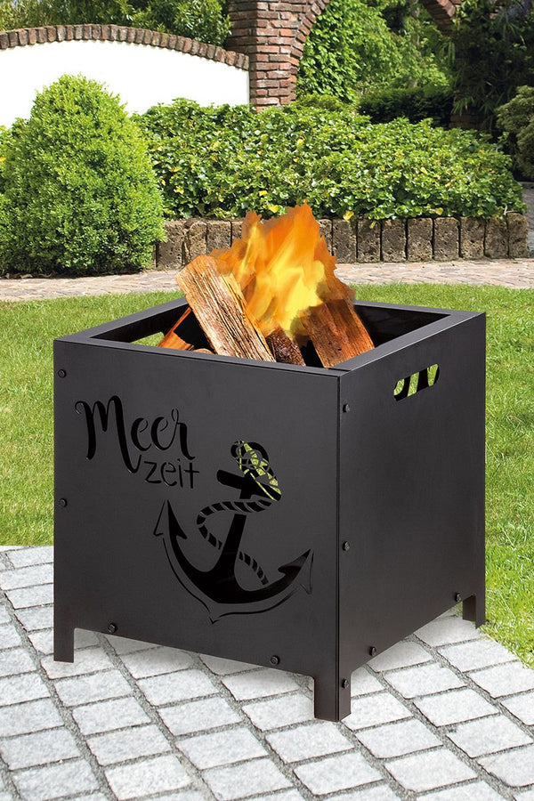 Fire basket Meerzeit with anchor motif and carrying handles