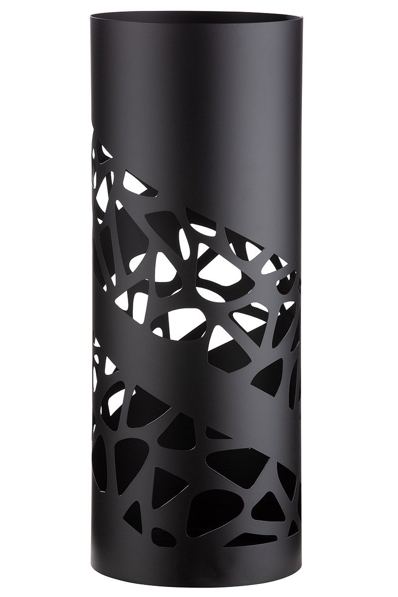 Metal umbrella stand Nova matt black, round