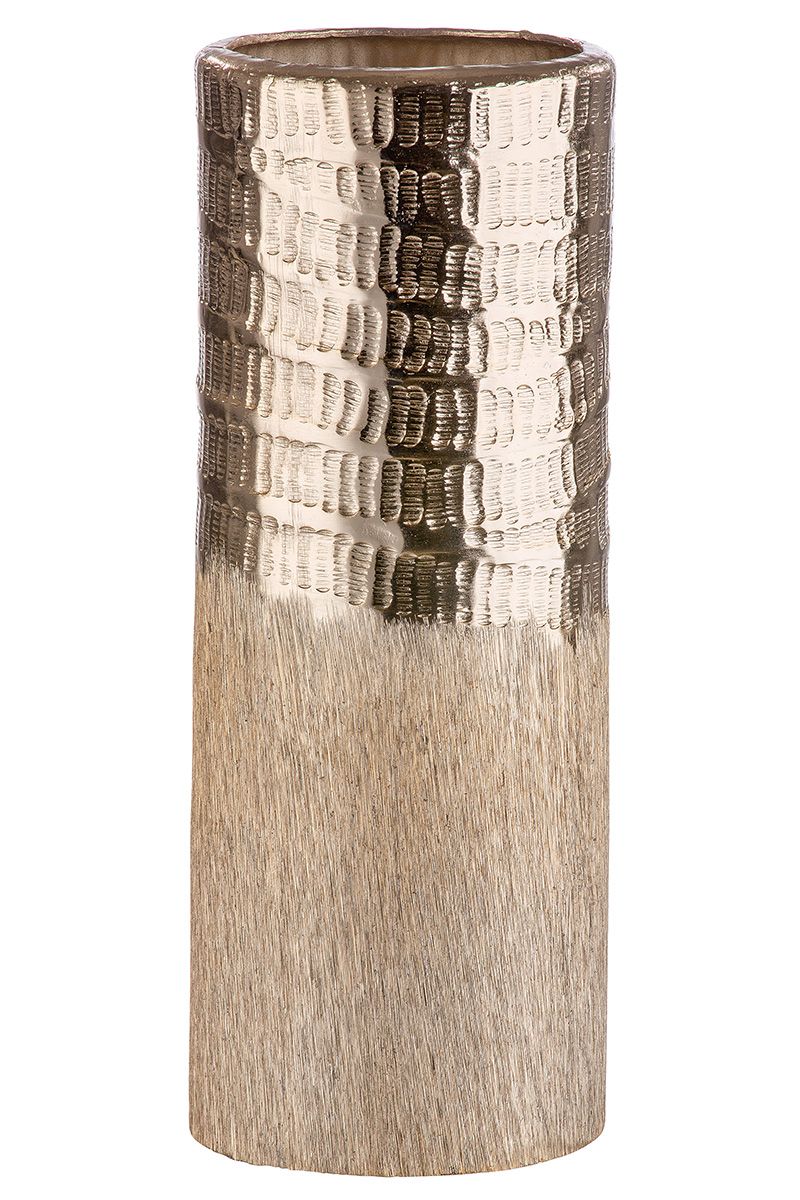 2 parts Alu deco vase Trento gold narrow height 25.5cm or 35.5cm