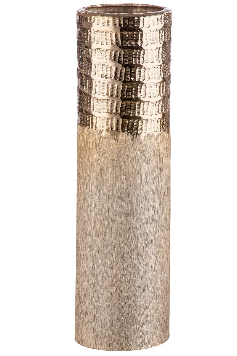 2 parts Alu deco vase Trento gold narrow height 25.5cm or 35.5cm