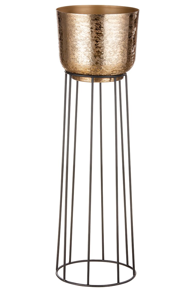 Aluminum plant column Trento golden with iron frame height 70cm