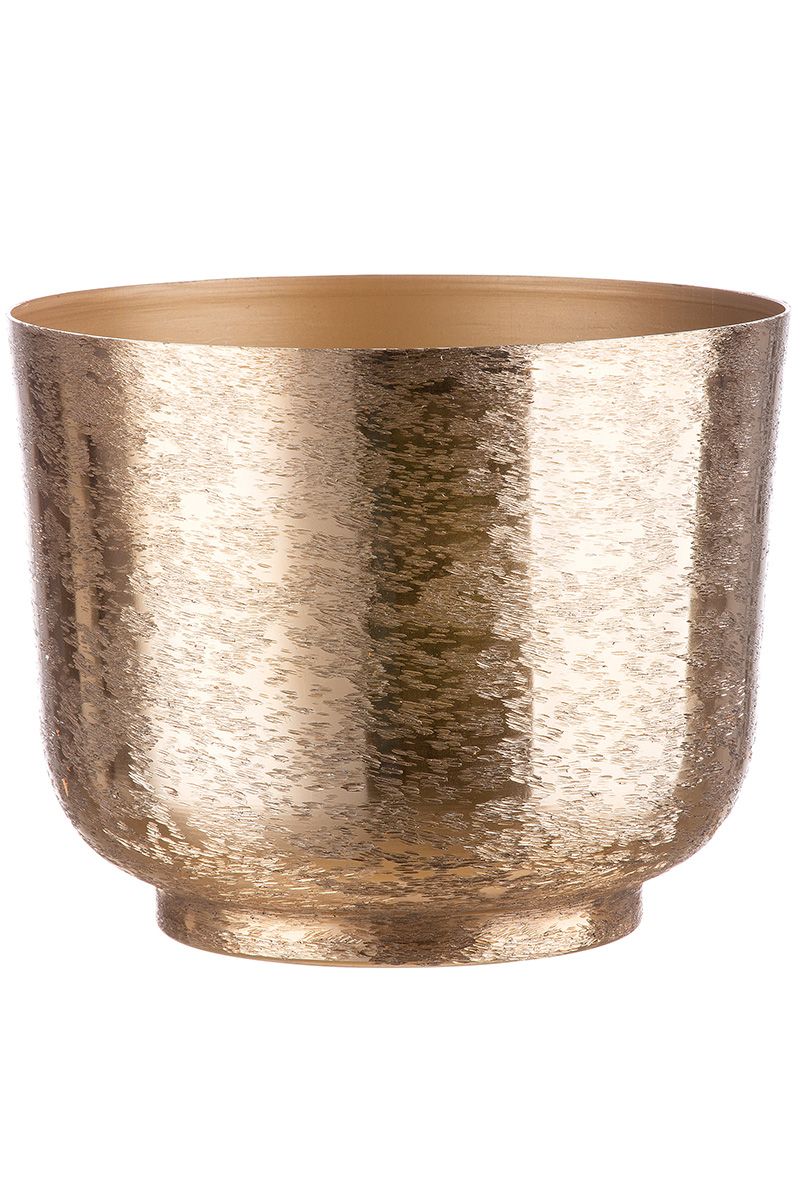 Aluminum plant column Trento golden with iron frame height 70cm