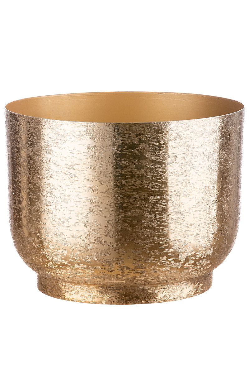 Alu Pflanzsäule Trento goldfarben mit Gestell aus Eisen Höhe 89cm