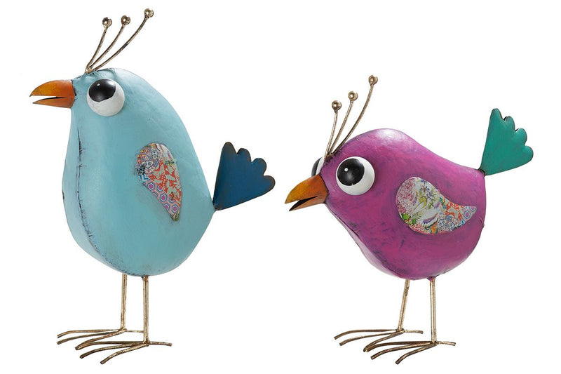 2er Set Metall Figur Crazy Bird Höhe 41cm