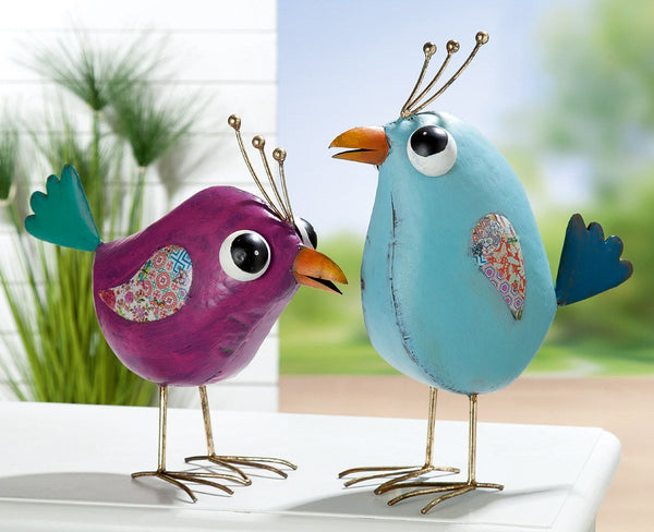 Set of 2 metal figure Crazy Bird height 41cm