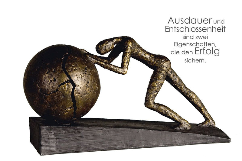 Sculpture SUCCESS bronze coloured with saying pendant