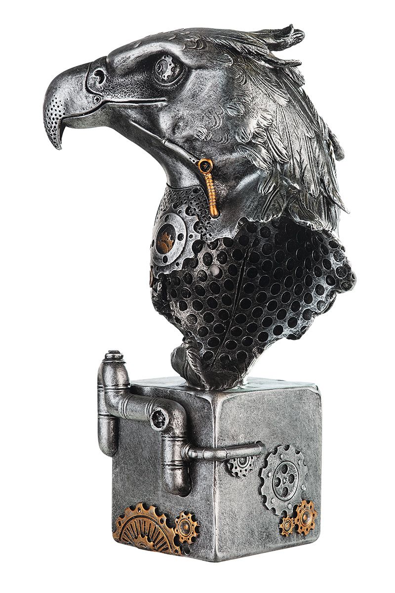 Set Poly Skulptur Steampunk Eagle Adler Höhe 27cm