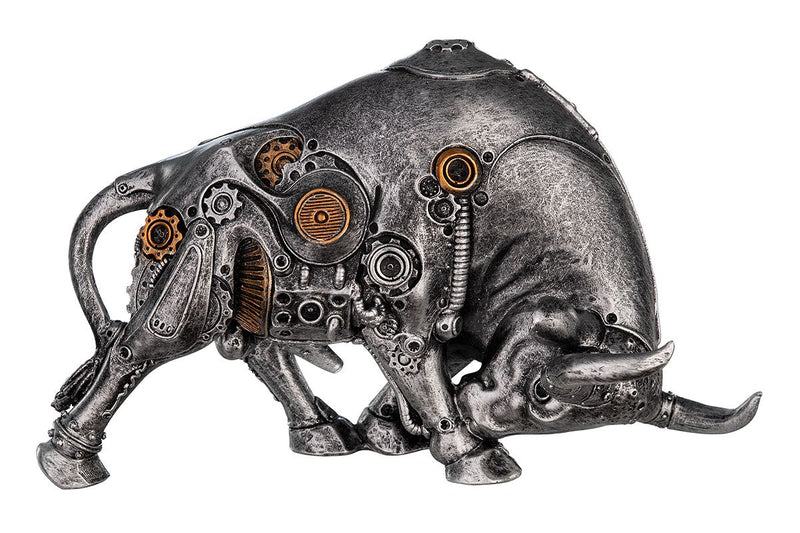 2er Set Poly Skulptur Steampunk Bullfight Stier Breite 22cm