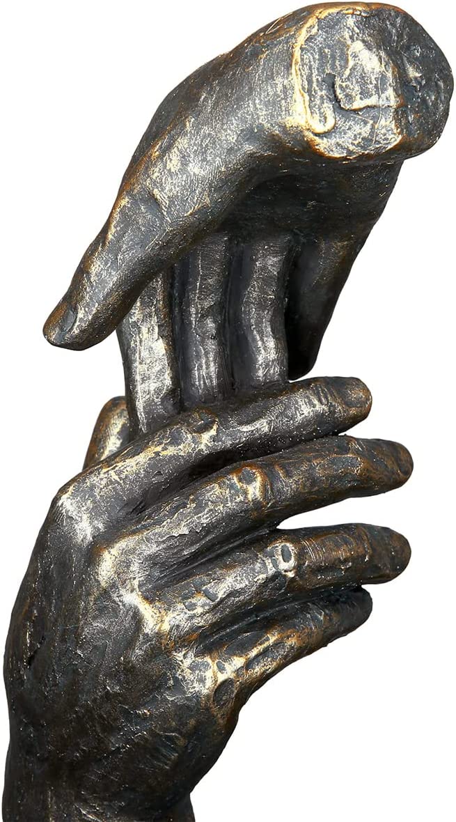 Casablanca Deko Skulptur helfende Hand - aus Poly mit Spruchanhänger Geschenk und Dekoration Höhe 21 cm