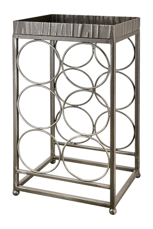 Albany - Set of 2 elegant handcrafted burnished metal wine racks.