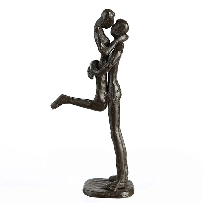 MF Design Skulptur Kissing aus Eisen brüniert Höhe 19cm Romantiker Geschenkidee
