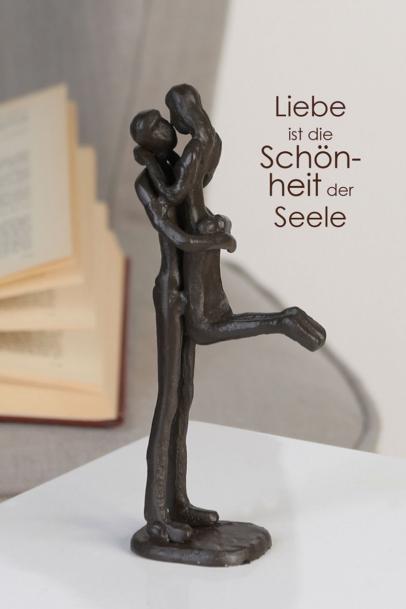 MF Design Skulptur Kissing aus Eisen brüniert Höhe 19cm Romantiker Geschenkidee