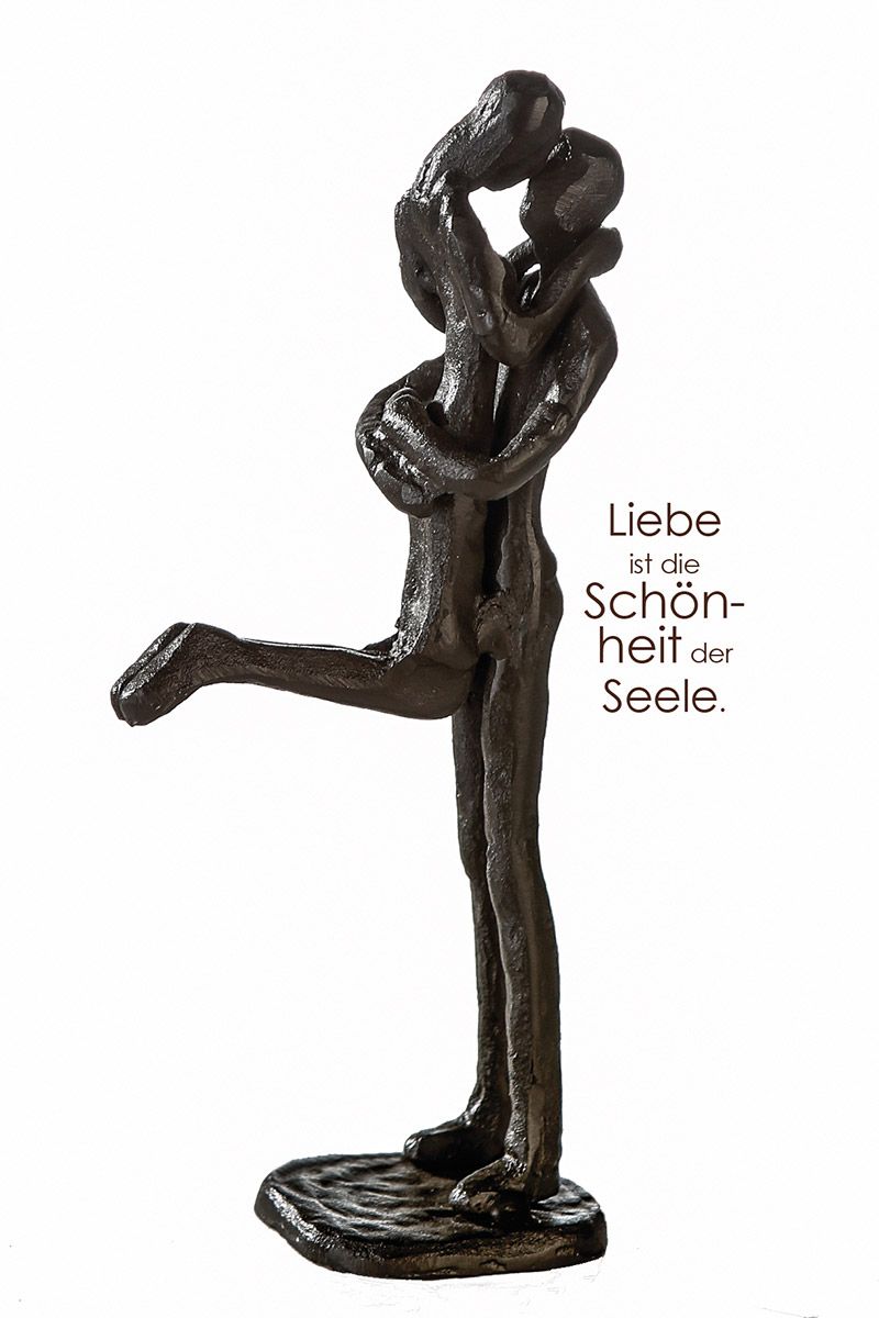 MF Design Skulptur Kissing aus Eisen brüniert Höhe 19cm Romantiker Geschenkidee