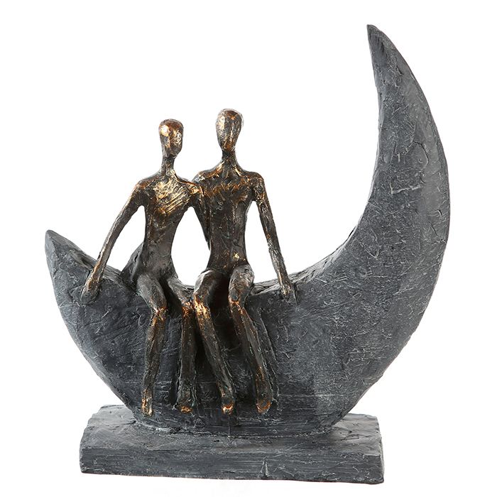 Skulptur Moon mit Spruchanhänger Ein Geschenk für Romantiker