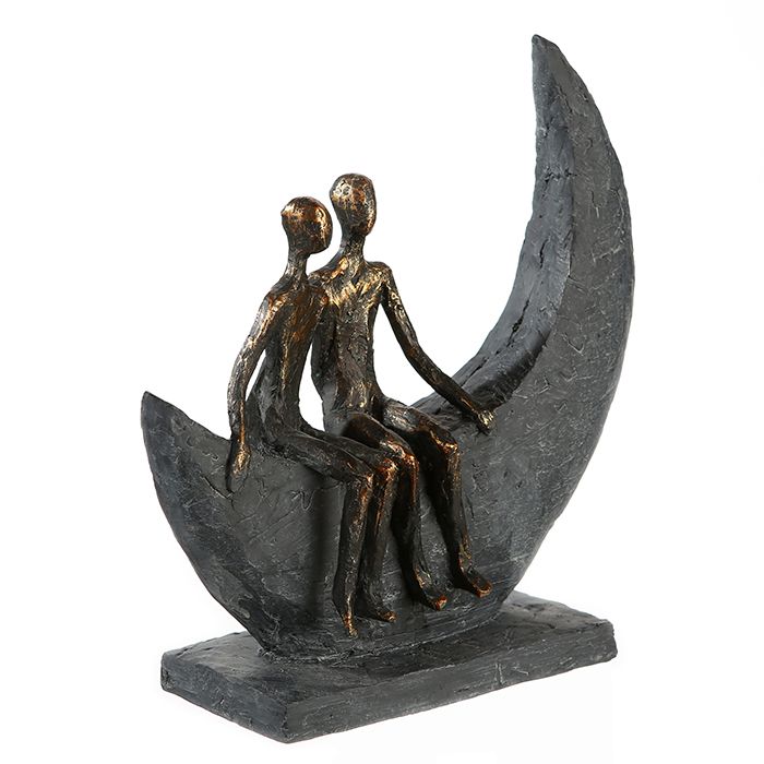 Skulptur Moon mit Spruchanhänger Ein Geschenk für Romantiker