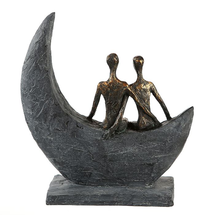 Skulptur Moon mit Spruchanhänger Ein Geschenk für Romantiker