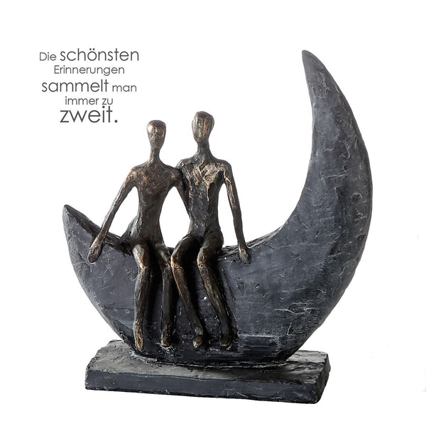 Skulptur Moon mit Spruchanhänger Ein Geschenk für Romantiker