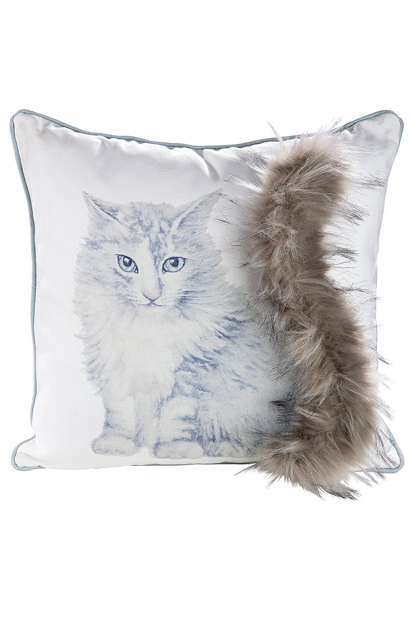 Cuddly cushion "Cat with plush tail" - A playful and cozy accessory for your home