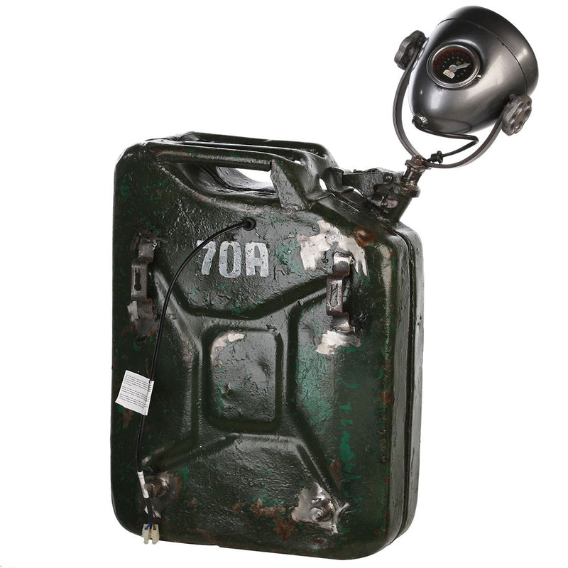 Lamp and key box "Petrol Can" iron green / brown rust finish each piece is unique
