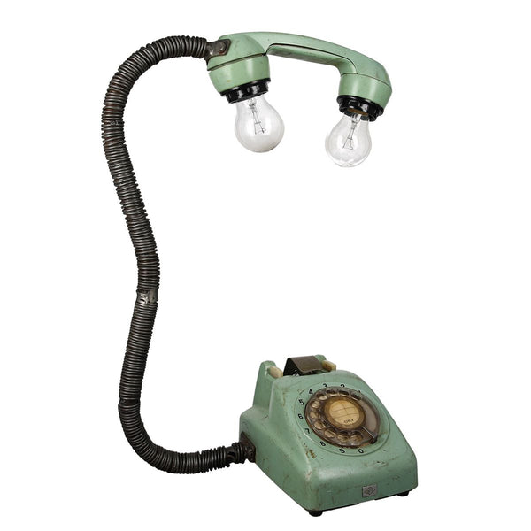 Dekorative Tischlampe "Old Phone" im Vintage-Design Handgefertigt