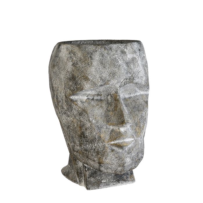 Pflanzgefäß Outdoor Head Betonoptik mit Oberflächenstruktur Höhe 45cm