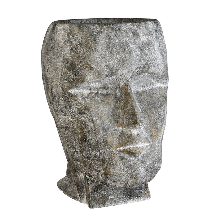 Planter Outdoor Head Concrete look with surface structure Height 71cm