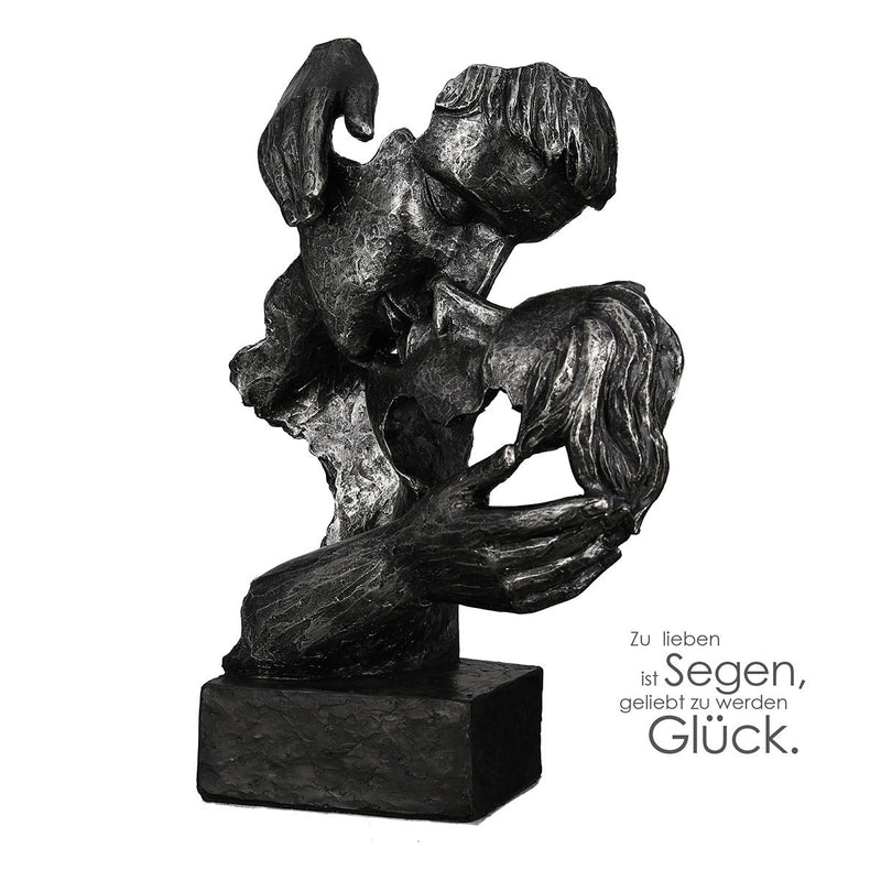 Skulptur Antikfinish küssendes Pärchen Liebespaar