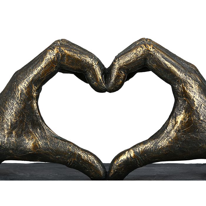 Handmade heart made of hands sculpture with saying card