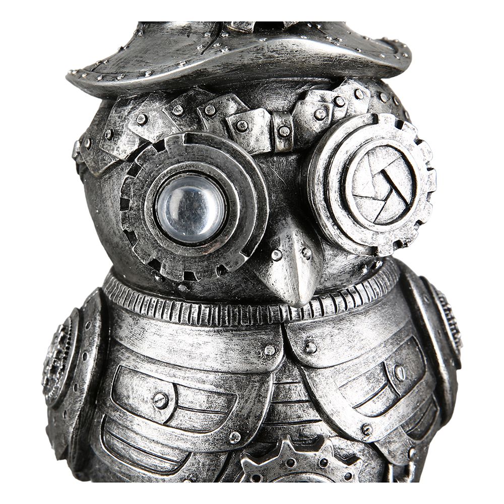 Set of 2 poly sculpture Steampunk Owl the owl height 23cm
