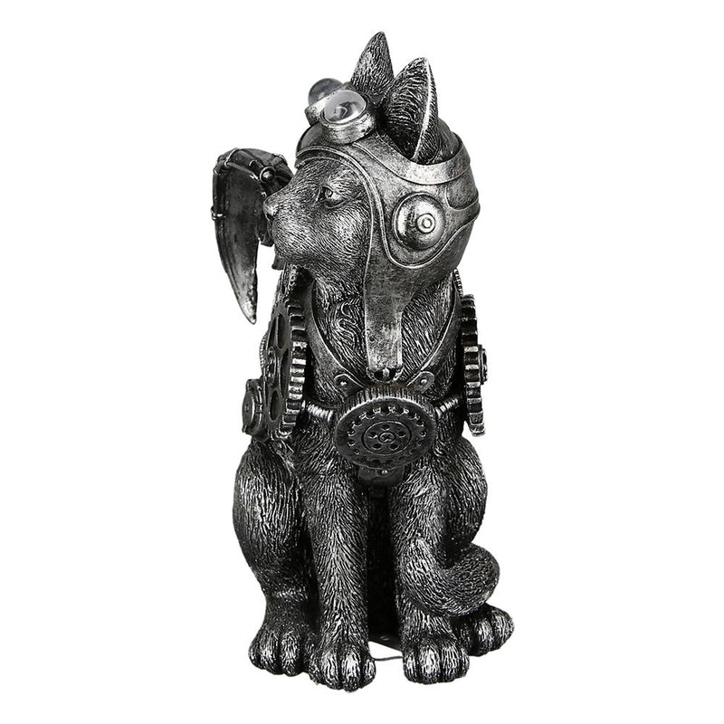 2er Set Poly Skulptur Steampunk Cat Katze Höhe 24cm